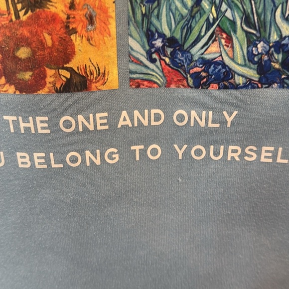 Van Gogh Art Hoodie Light Blue - Picture 3 of 14